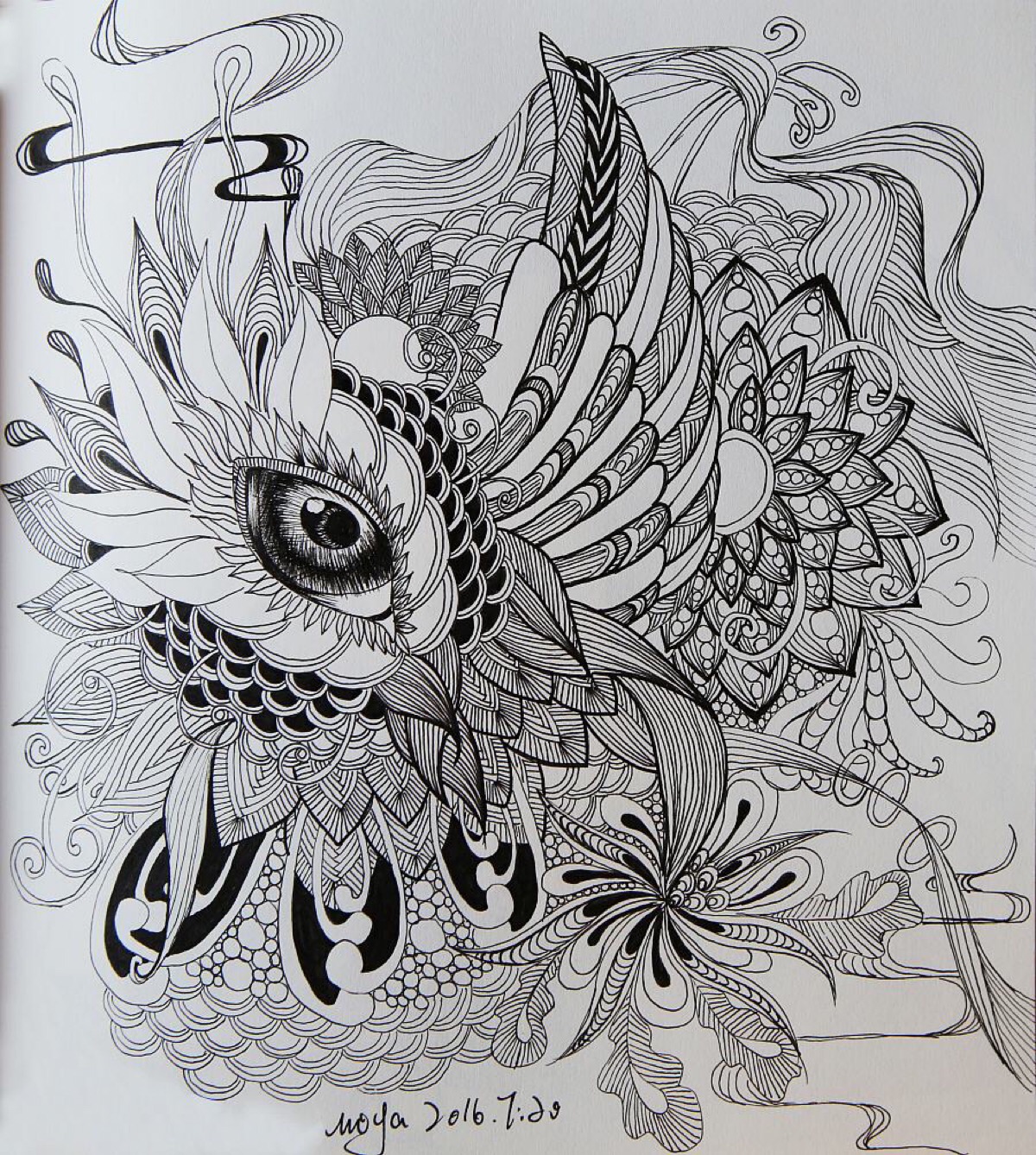 黑白 线描 手稿