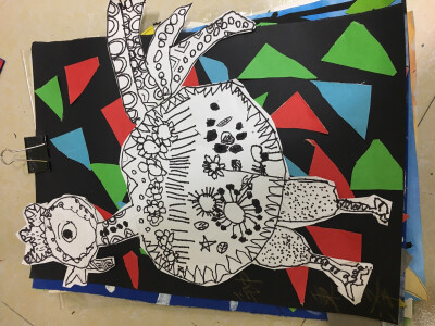 儿童画涂鸦班 火鸡拼贴画