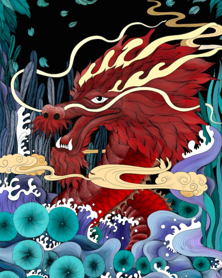 十二生肖绘画壁纸——辰龙