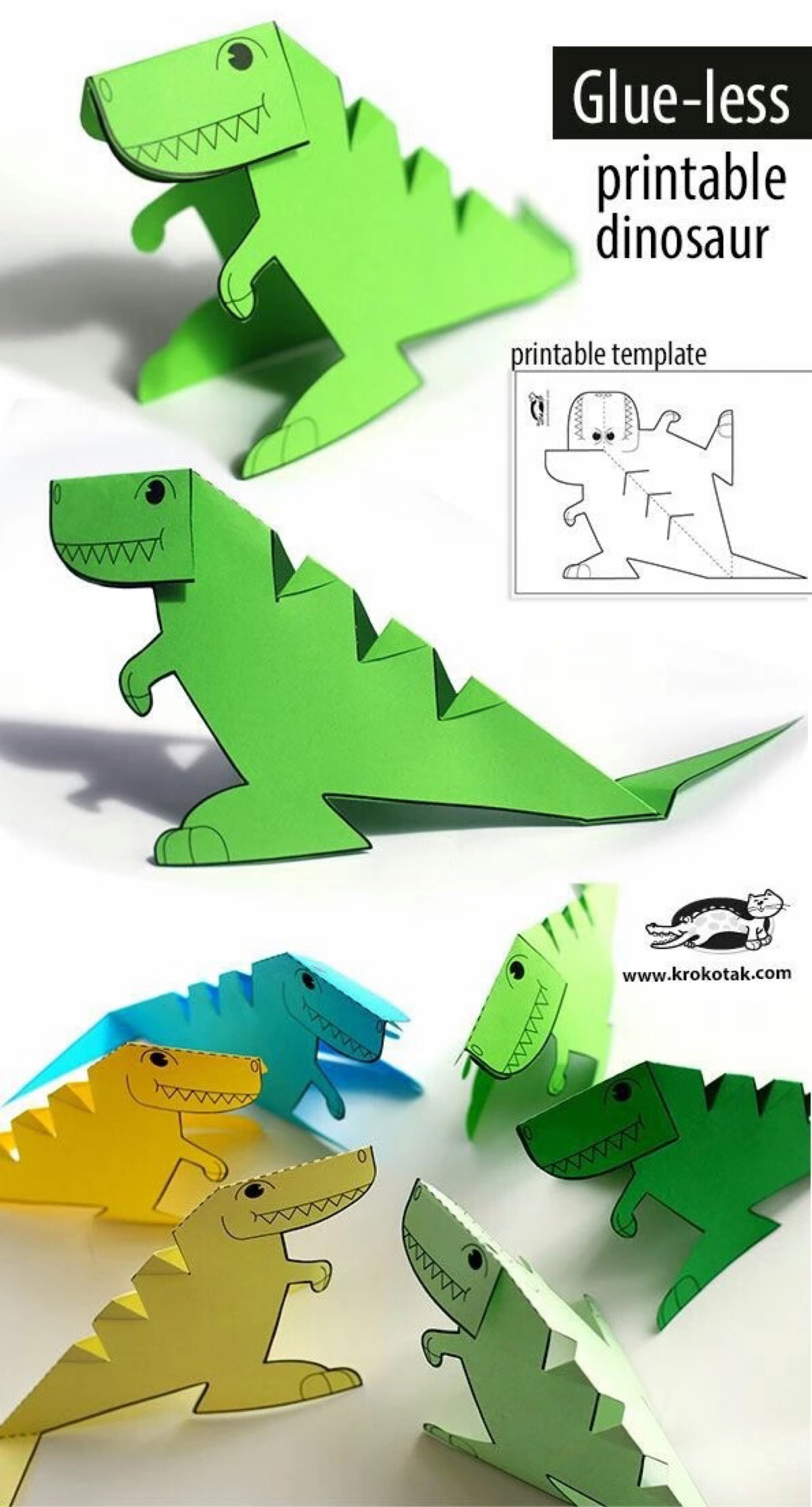 恐龙剪纸 简单的方式图片