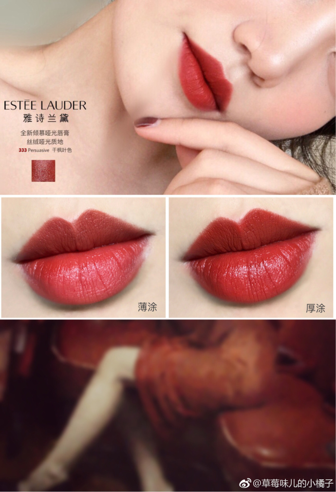 雅诗兰黛全新倾慕哑光唇膏 333 persuasive 干枫叶色