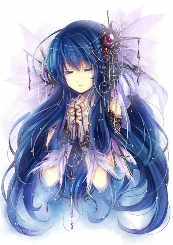 精灵 蓝紫色 绘画素材 设计素材 临摹素材 插画