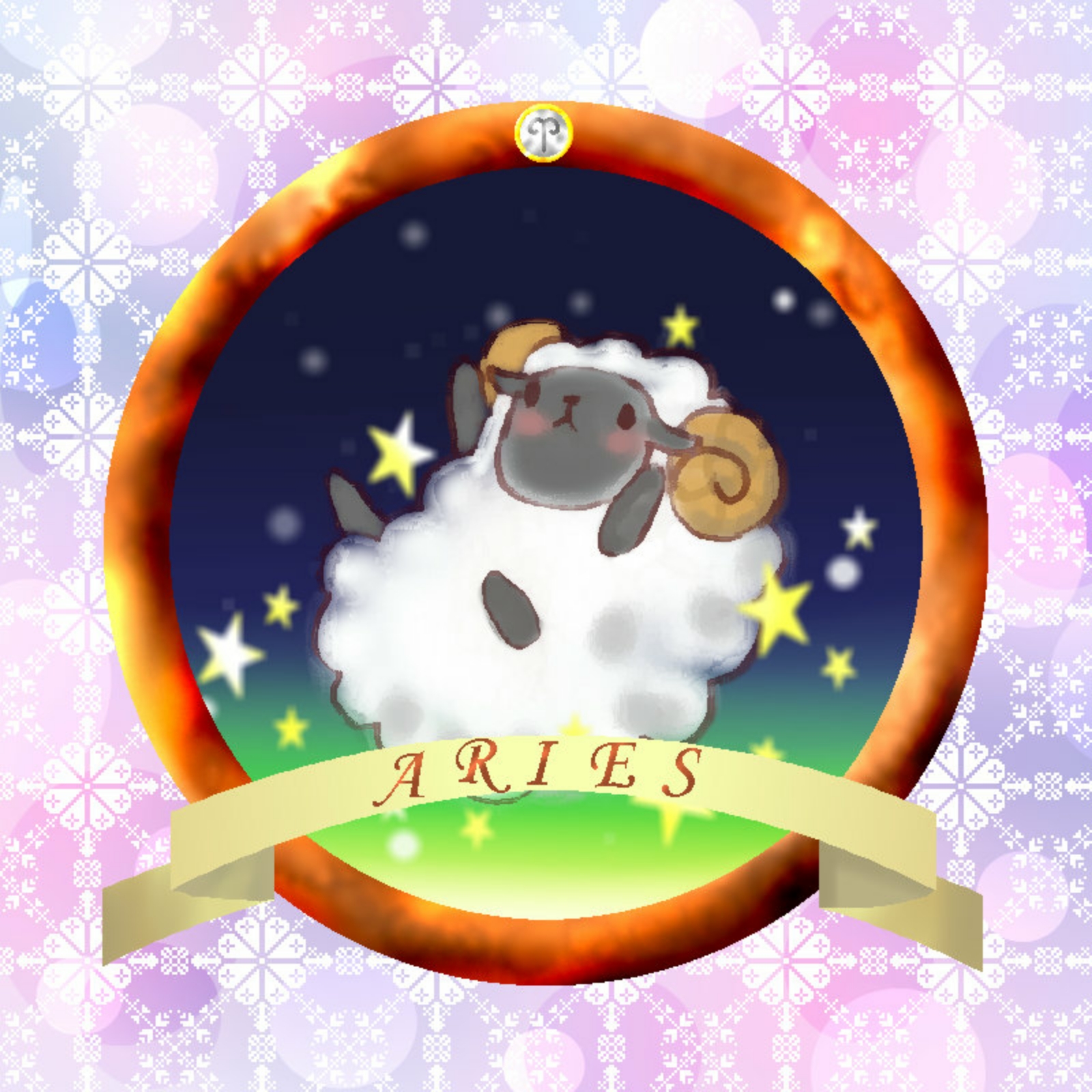 十二星座水彩卡通图片——白羊