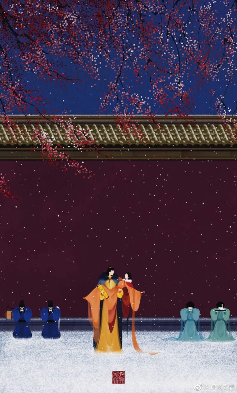 手绘古风无脸画画师:呼葱觅蒜