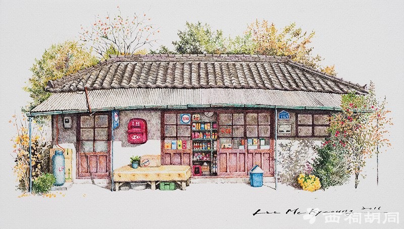 清新唯美插画 #即将消失的杂货店# 韩国插画师:kyeoung lee