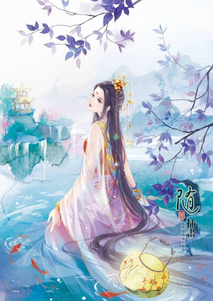 手绘古风花钿女子
