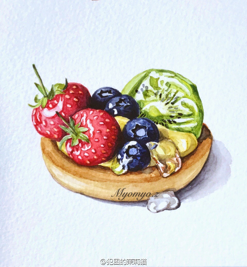 水彩美食手绘# 作者:茉莉猫