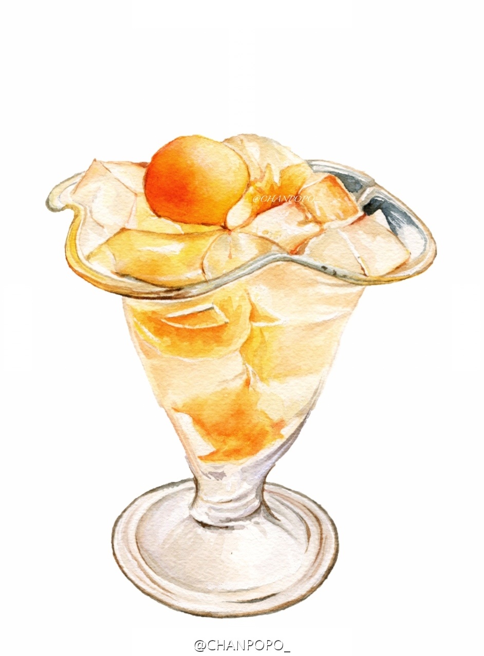【水彩美食插画】#冰饮系列# 作者:chanpopo