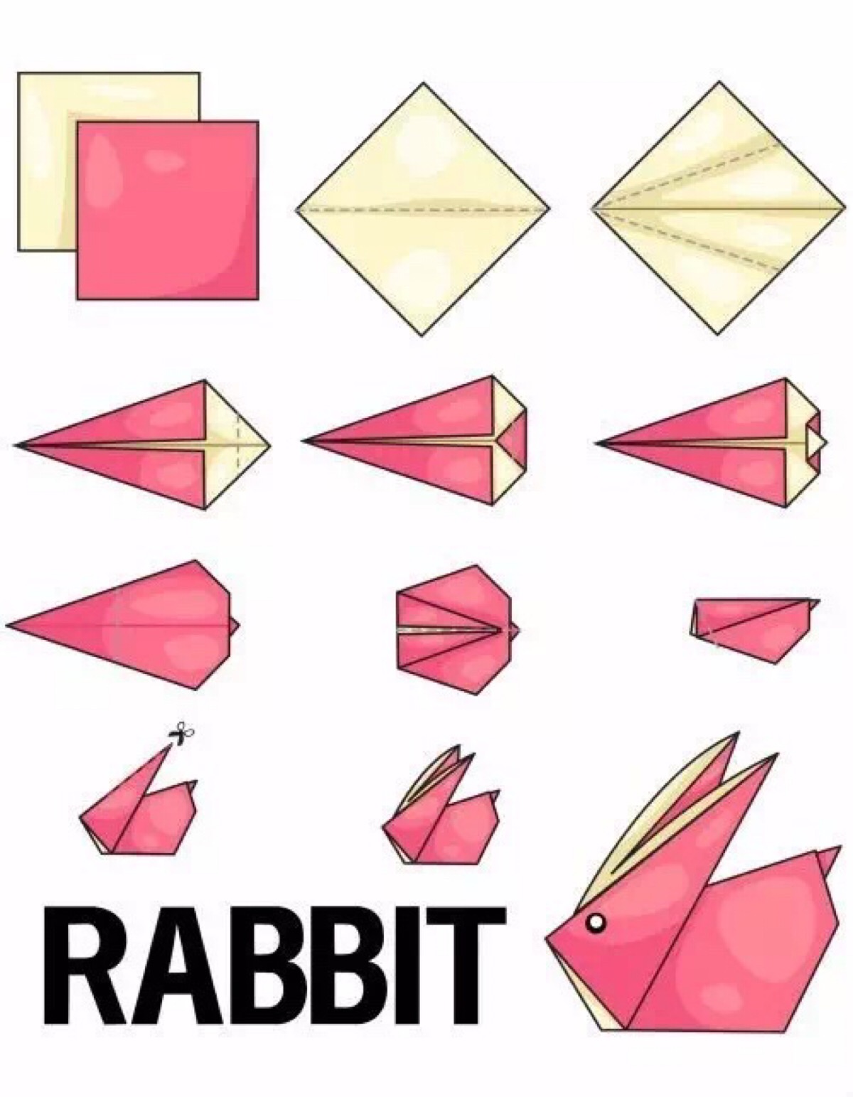 兔子折纸步骤图最简单图片