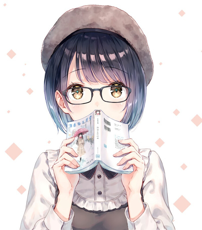 戴贝雷帽的少女插画图片
