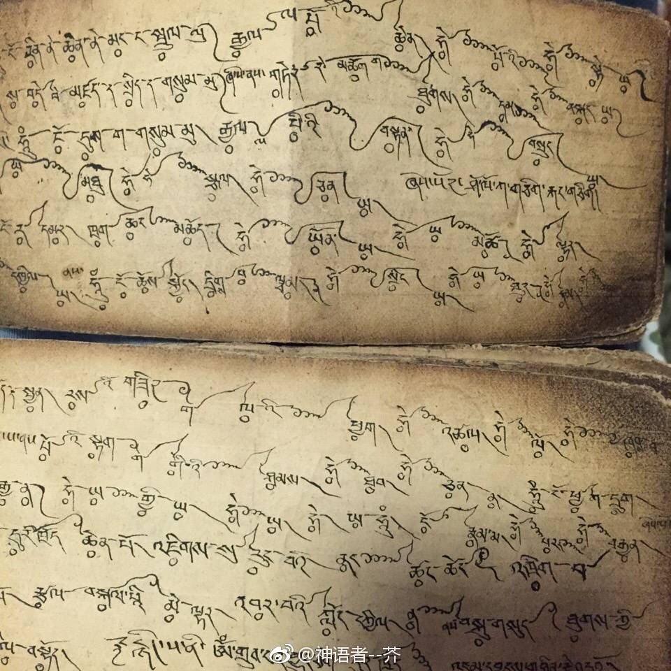 [cp]像画符一样的藏文字经文～可能是音律的标记 [/cp]
