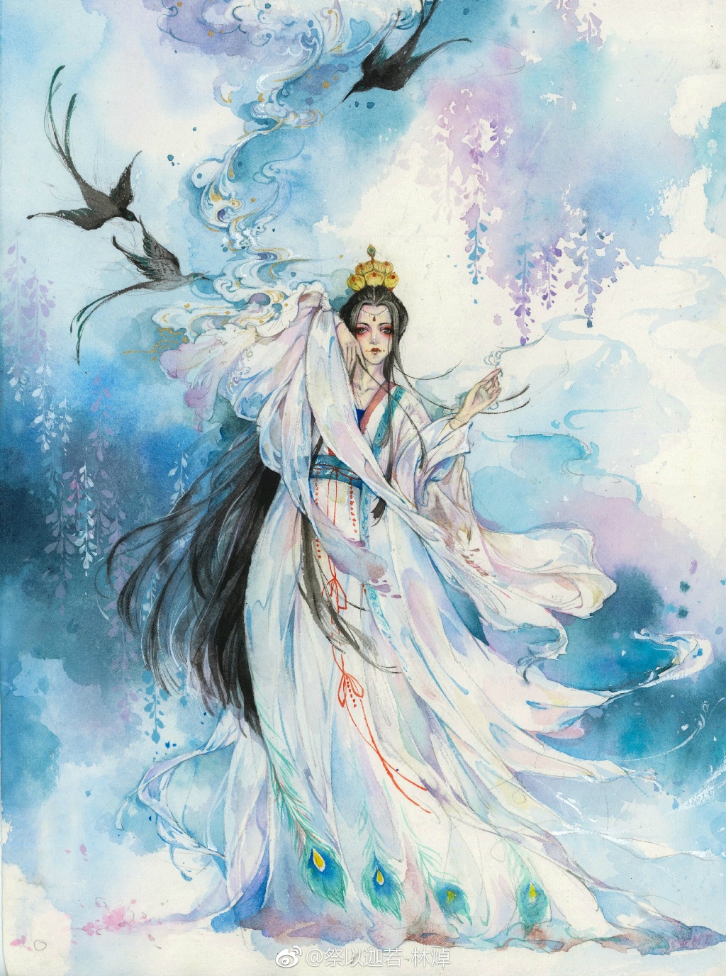 【古风水彩美人】作者:祭以迦若-林焯