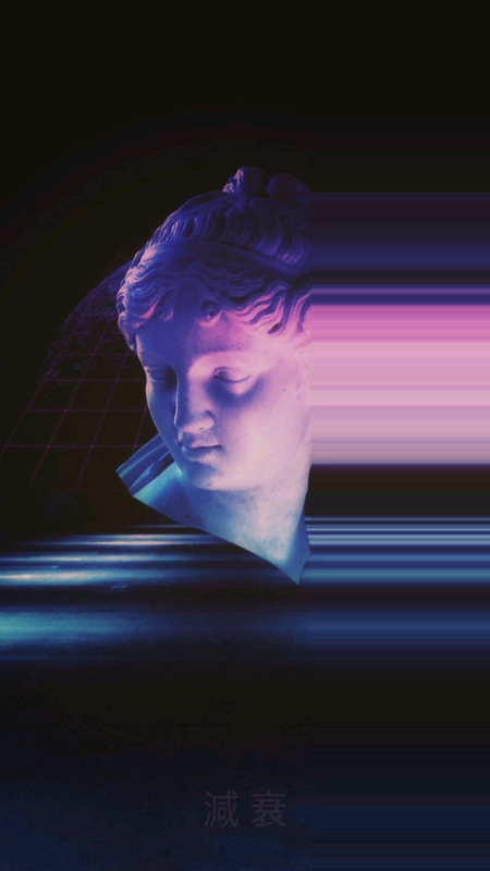 蒸汽波 vaporwave iphone手机壁纸 石膏像