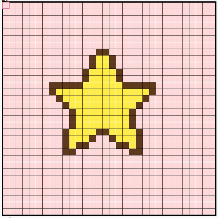 星星像素画格子画图片