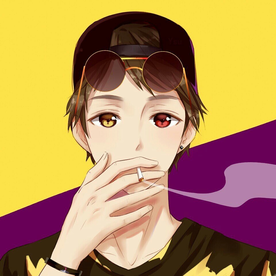 ▽颜苏自画集 动漫情侣头像 酷 抽烟