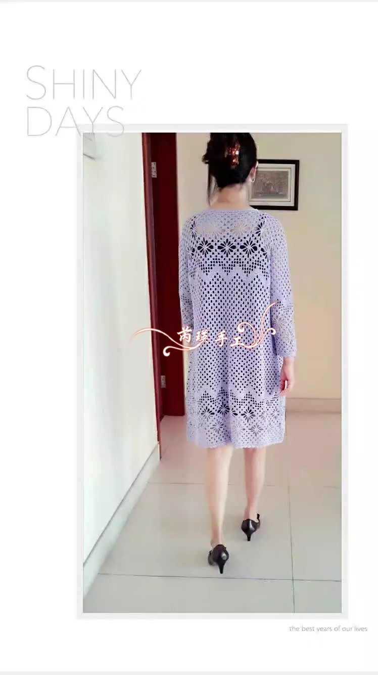 女士棉麻钩针蕾丝风衣-编织人生移动门户