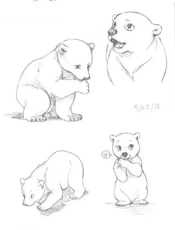 北极熊手绘 防冻图片