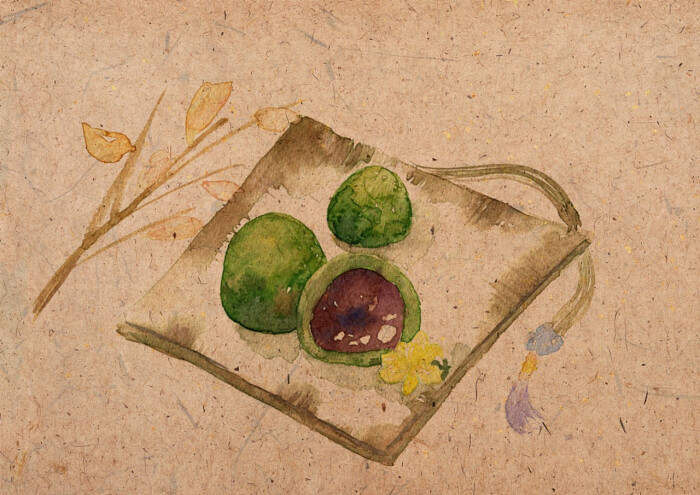 杉田· 二十四节气食物手绘——清明 · 青团