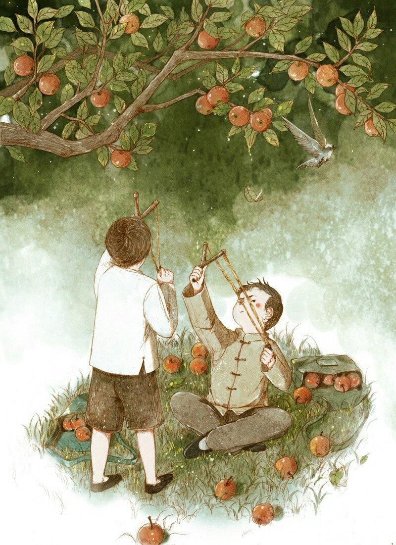 插画师 @starry阿星玩弹弓