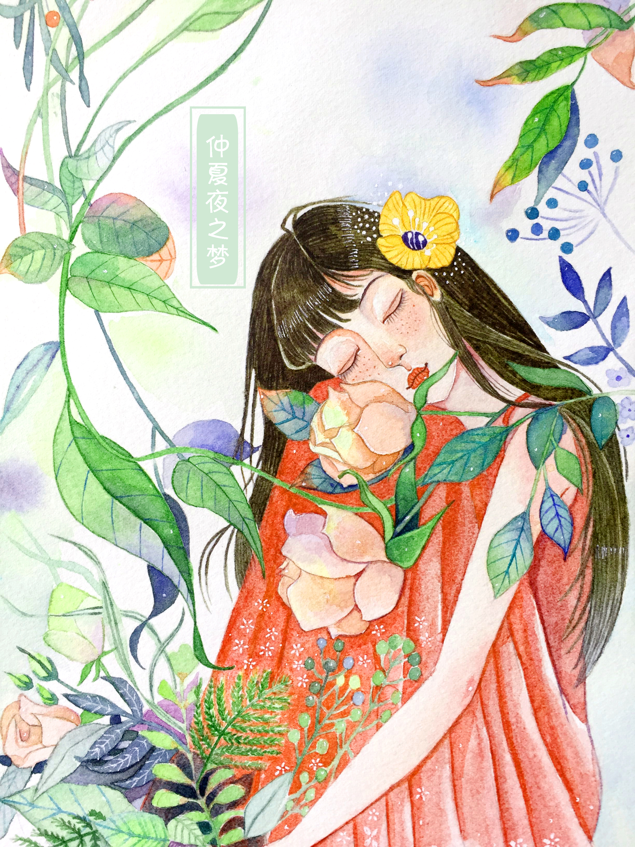 手绘水彩 主题插画  青春的诗  复古时光  恋人未满  圣诞  糖果