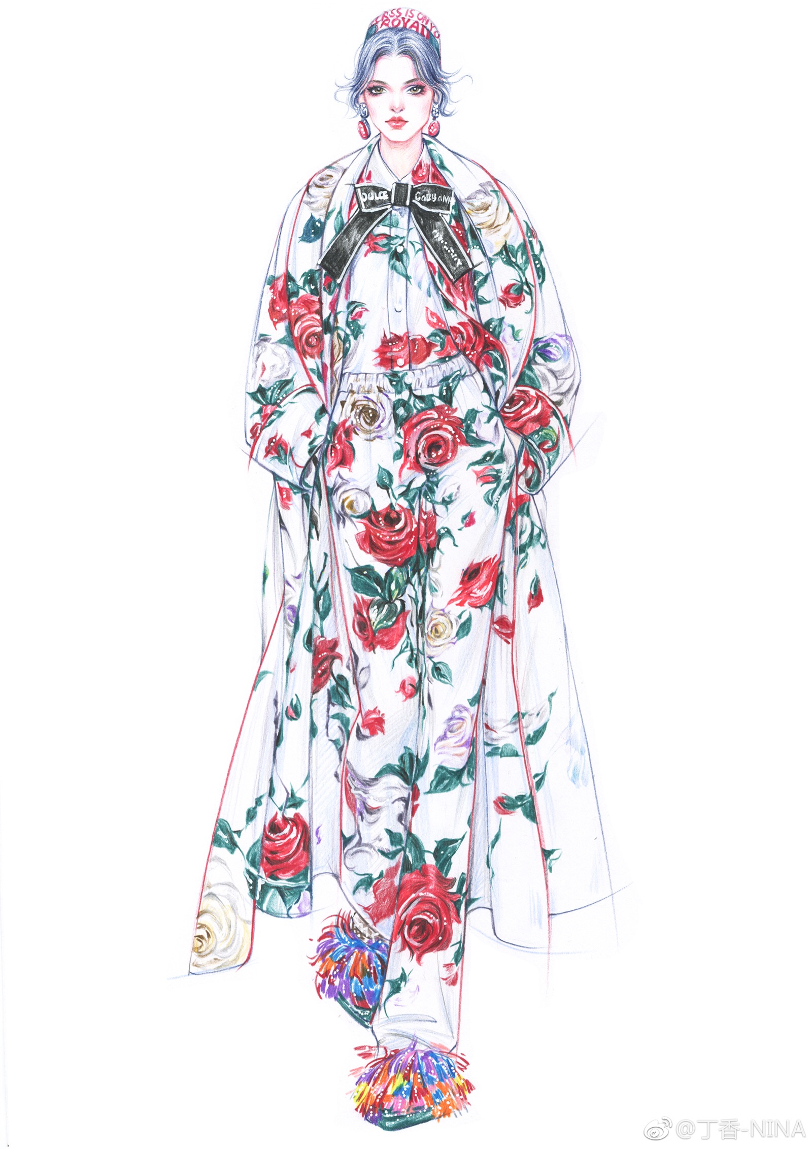 时装绘画 服装设计 插画师微博@丁香_nina