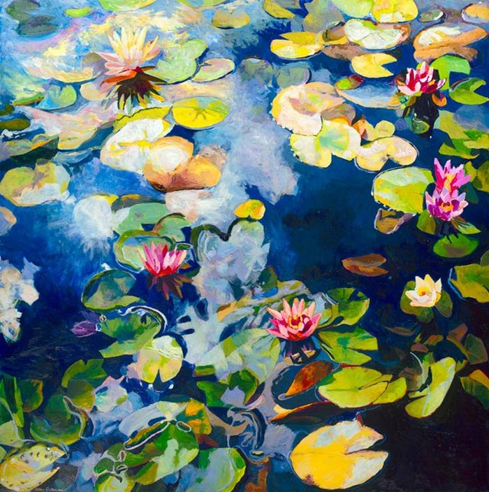 靓丽的色彩,层层叠叠,组合出美丽的画作 ~ 美国女画家eellen ditte