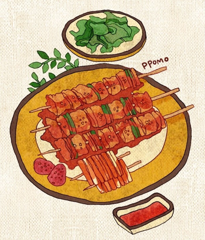 韩国特色美食简笔画图片