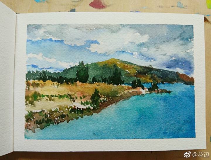手绘 风景画 水彩