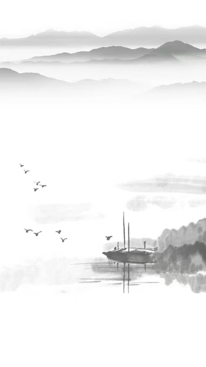 黑白风古风壁纸 叶晚 自拿