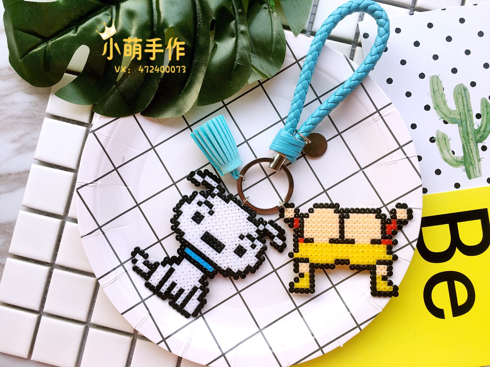 拼豆蜡笔小新和小白