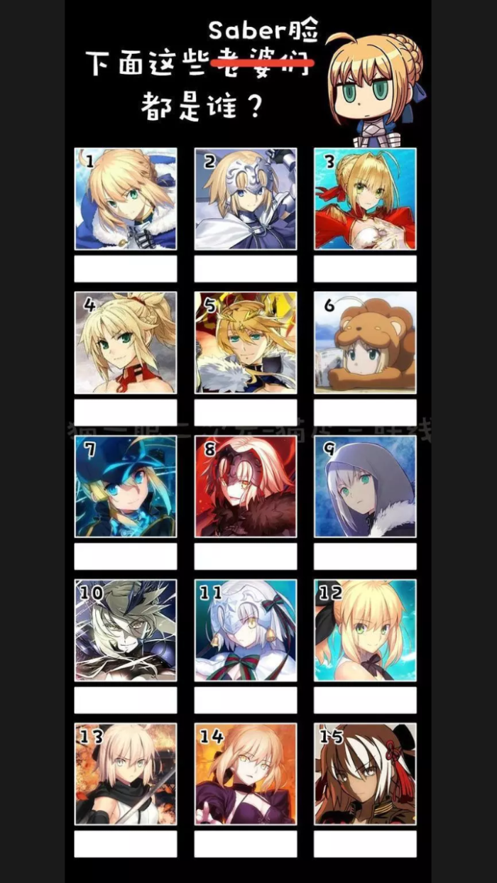 fgo fate grand oeder 表情包 saber脸