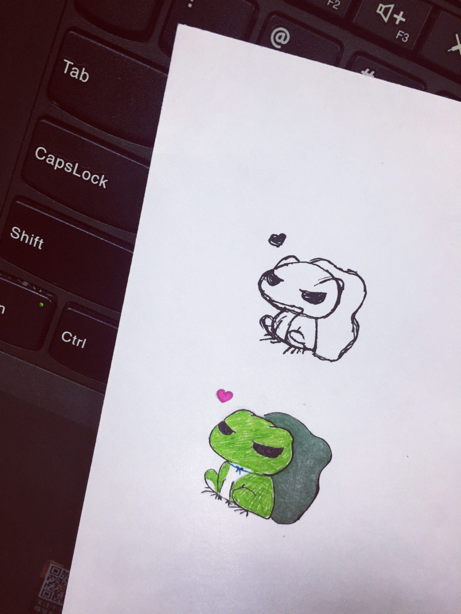 旅行的青蛙,自己手绘.