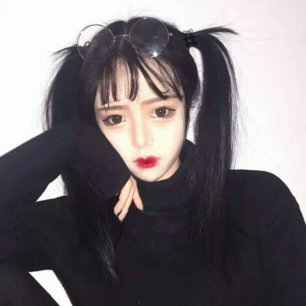 真人女头 团头 双马尾