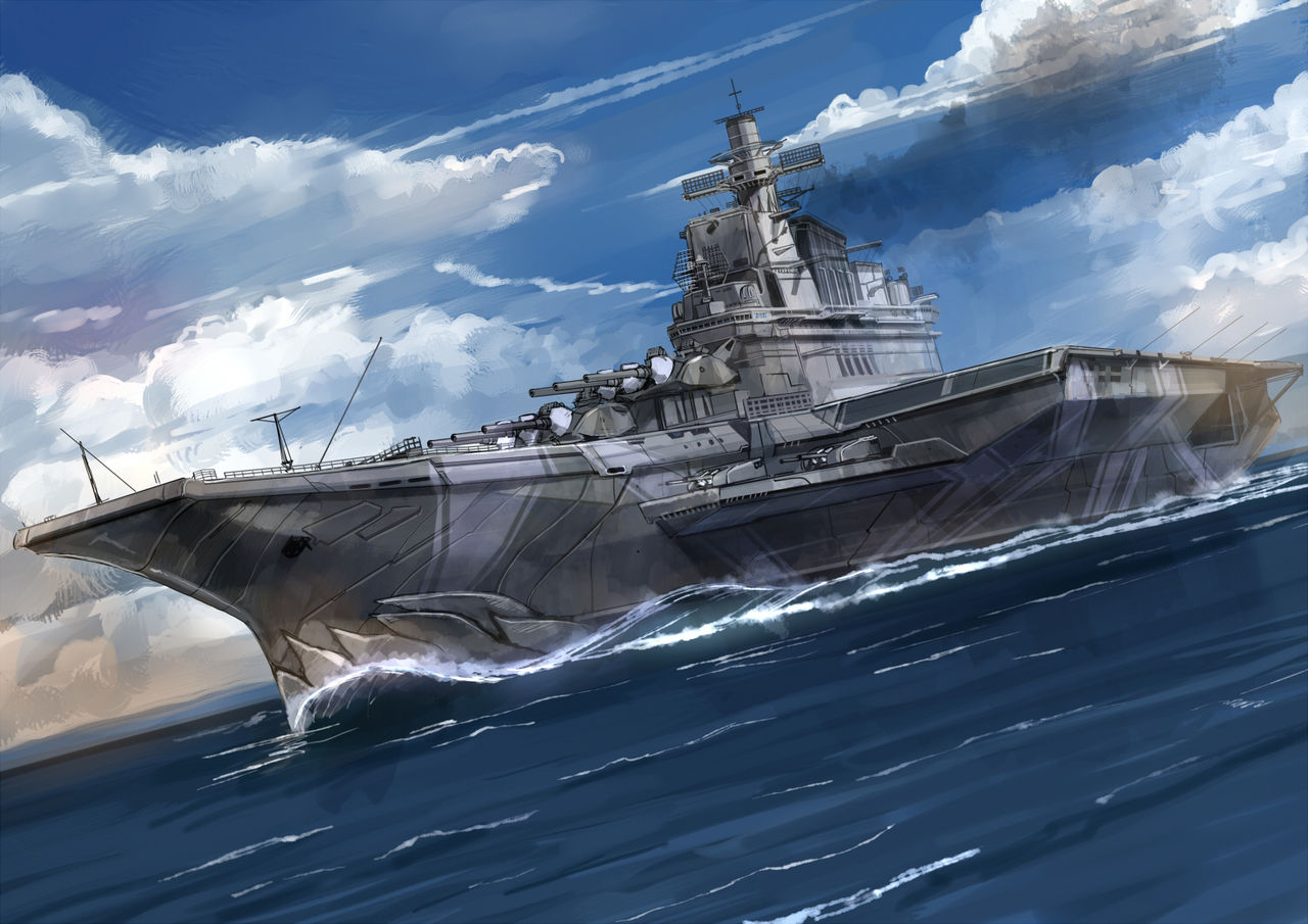关于战列舰海战的动漫图片