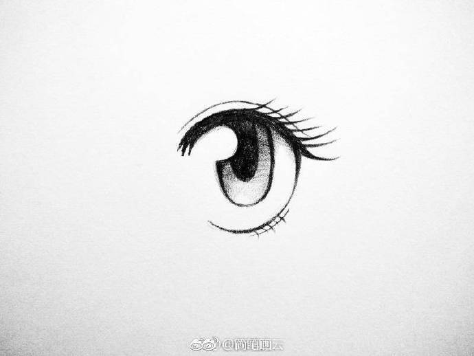 一组简单的动漫眼睛画法(投稿:@会画画的云 )