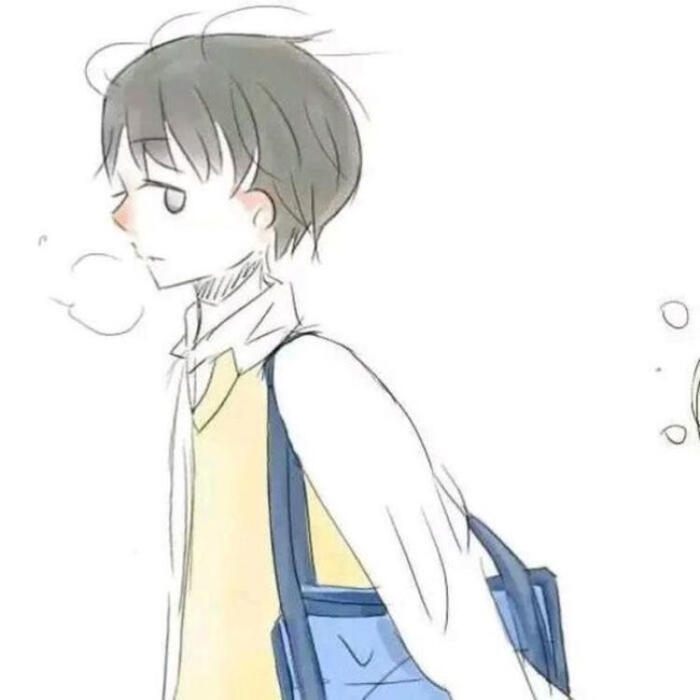 学院风超有爱手绘情侣头像