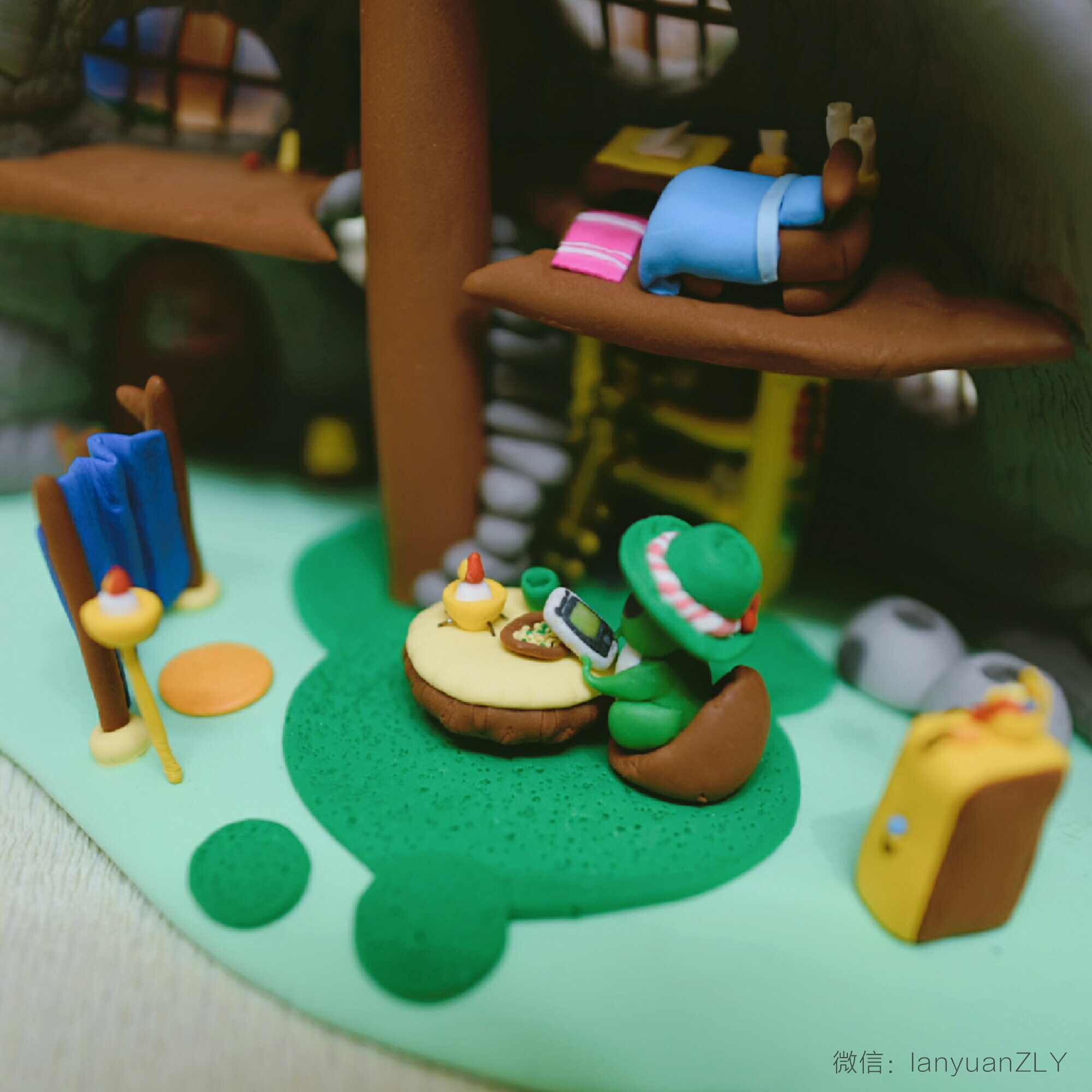 旅行青蛙,超轻粘土软陶手工作品