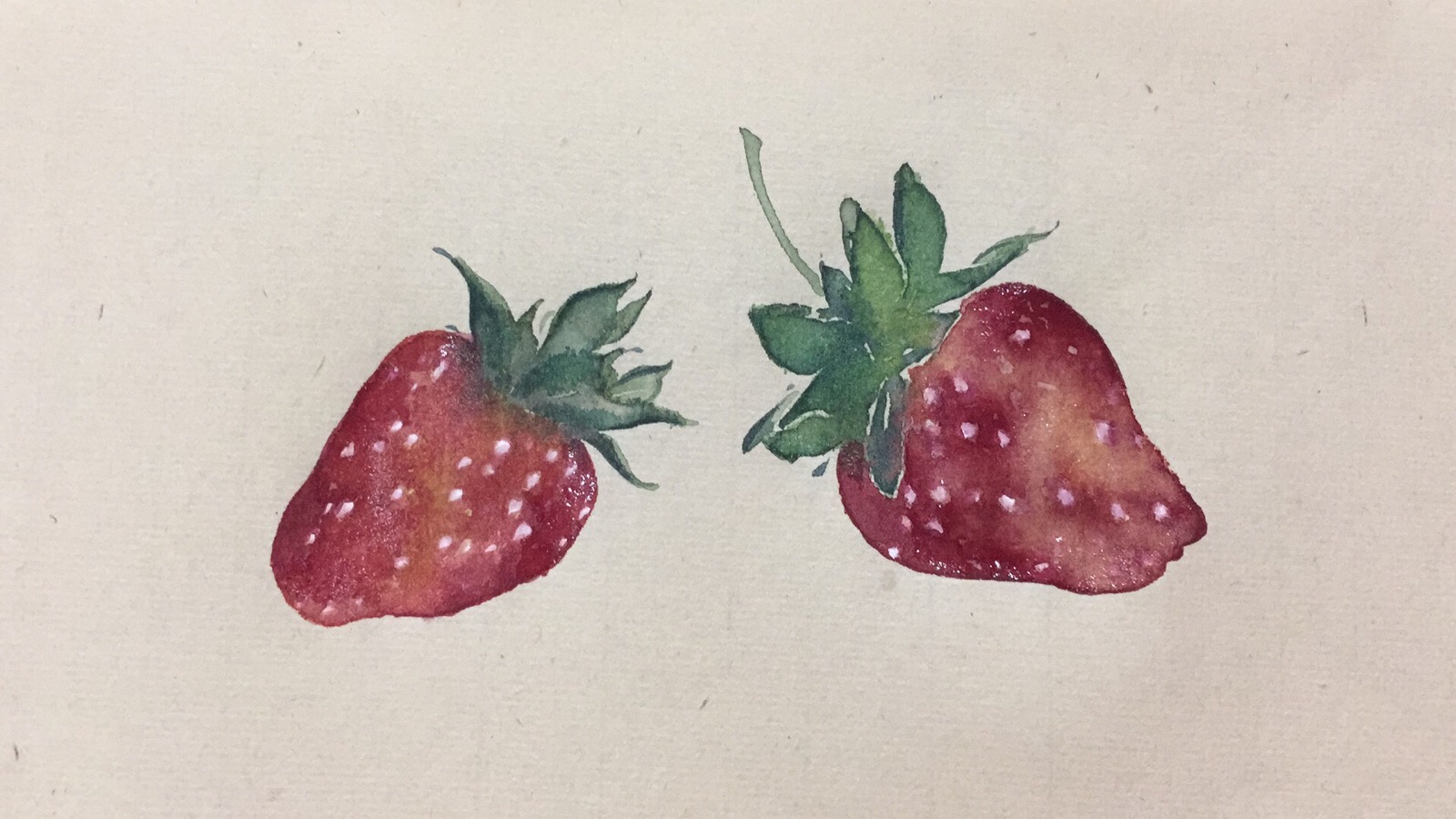 草莓国画简单图片