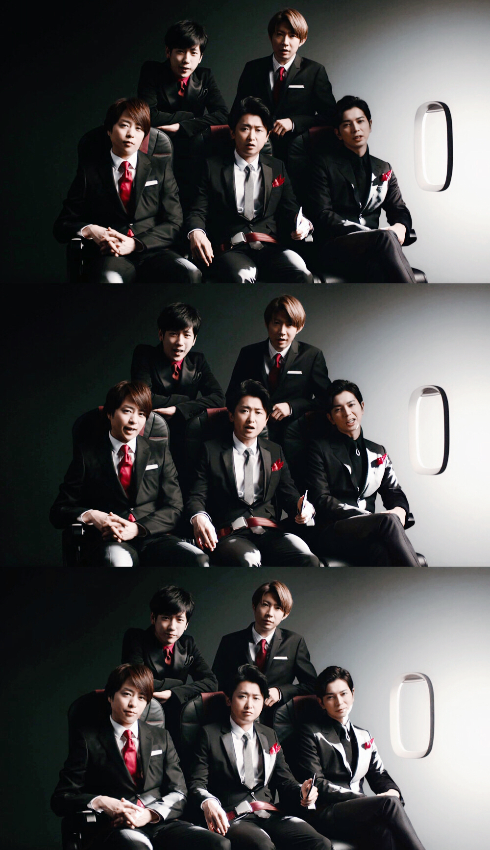 岚arashi.大野智樱井翔相叶雅纪二宫和也松本润.黑西装红领带.