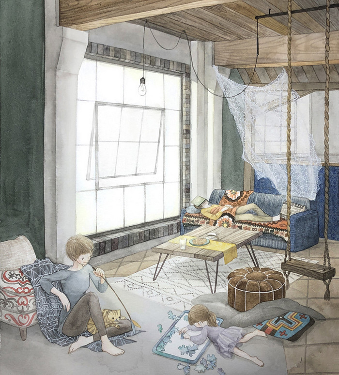 周末午后 ~ 插画师rosa作品