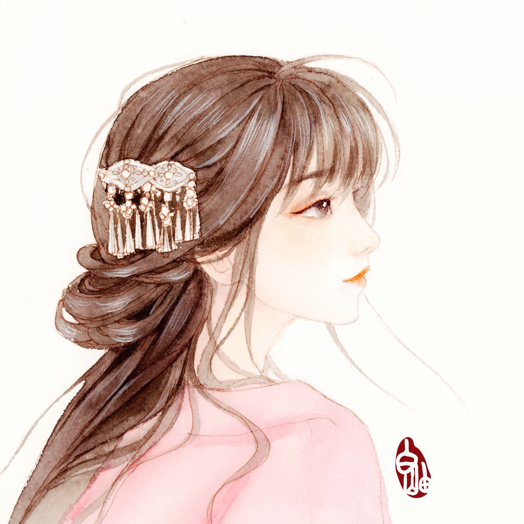 古风水彩美人 〕 作者 白岫