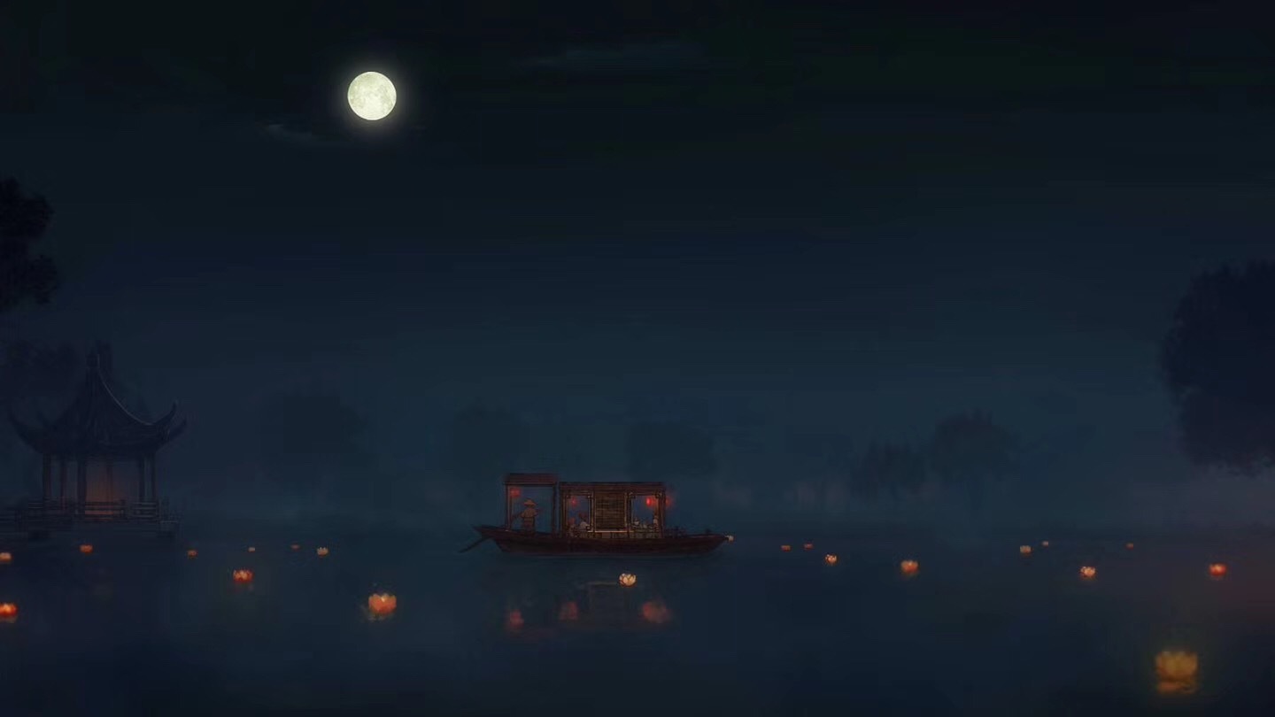 醉后不知天在水,满船清梦压星河