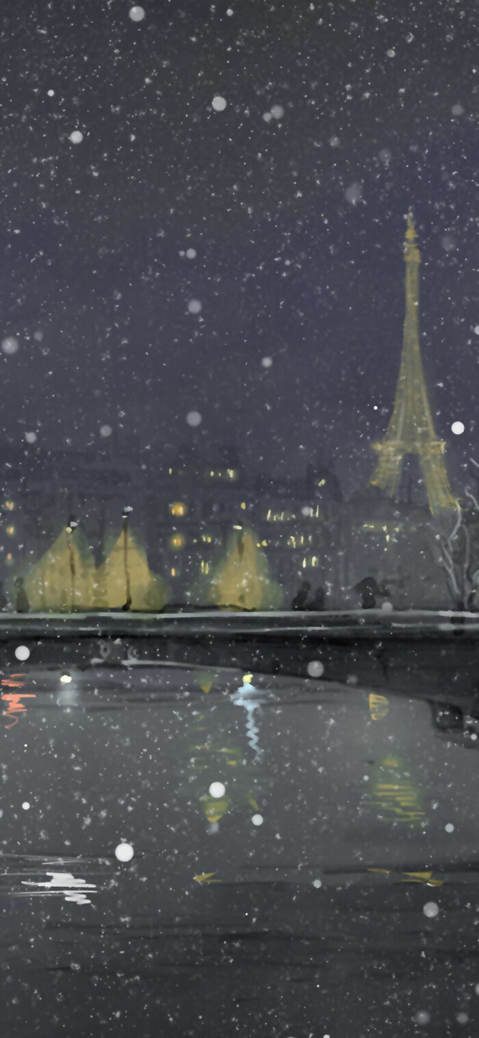 iphone x卡通风景唯美插画壁纸