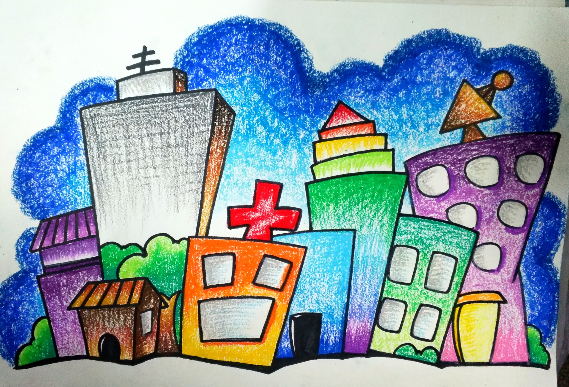 儿童画城市 一等奖图片
