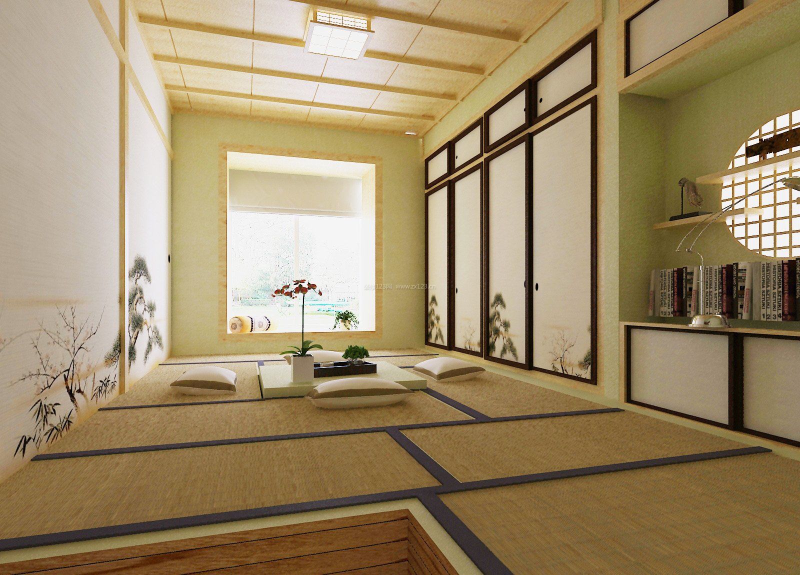 日式榻榻米书房装修实景图_装修123效果图