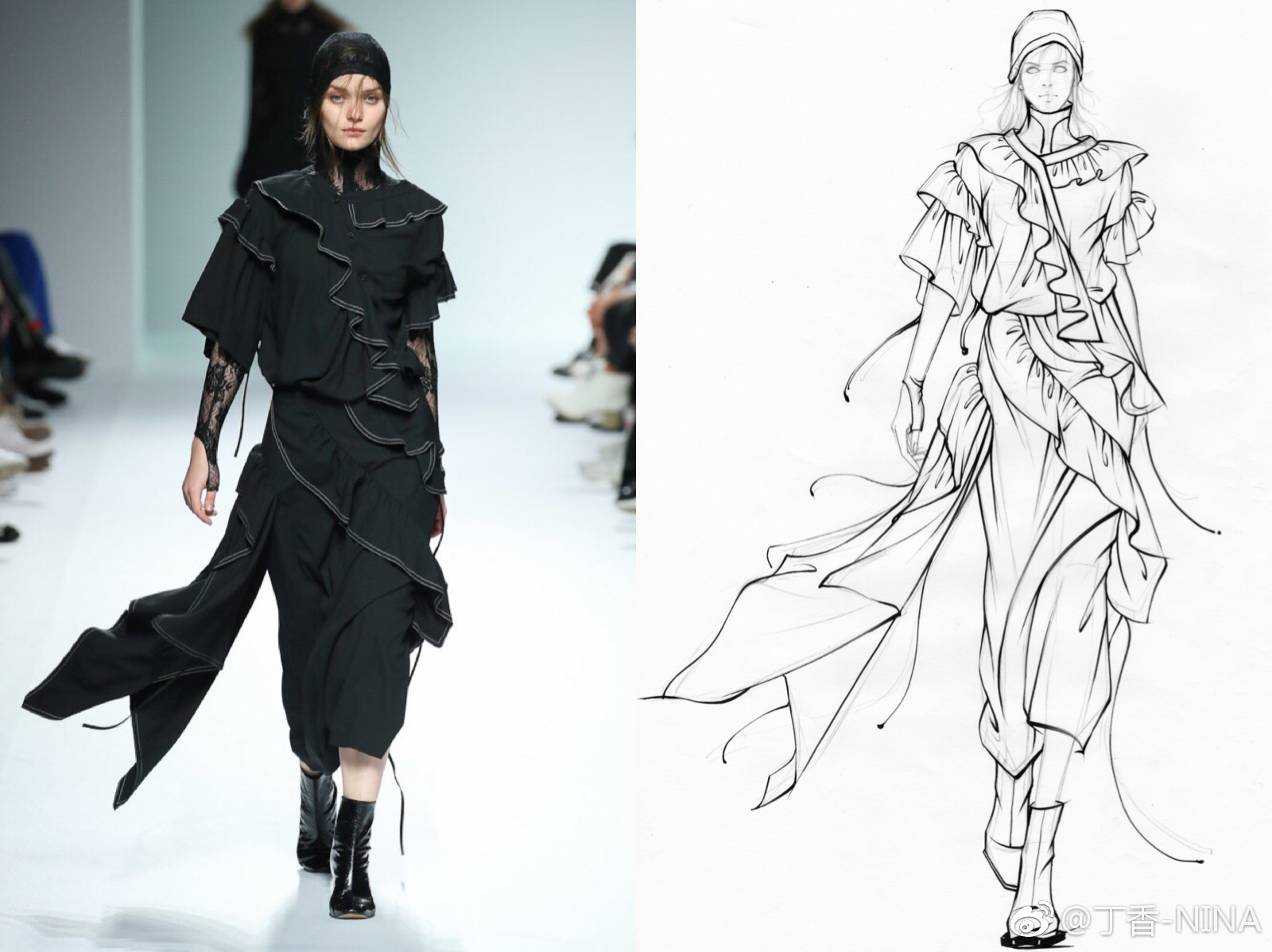 时装绘画 服装设计 手绘 插画师@丁香–nina