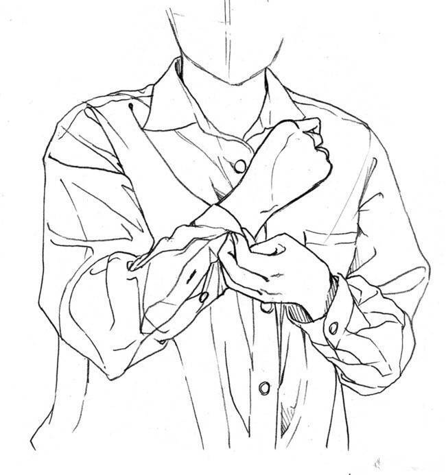 男士衬衫领画法图片