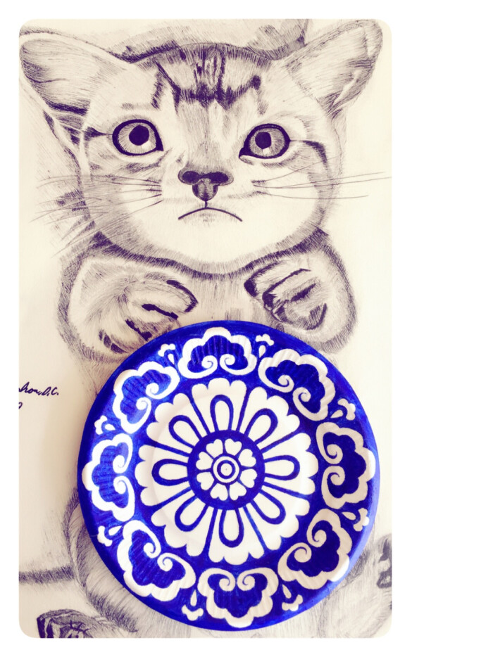 纸盘画#青花瓷#花纹