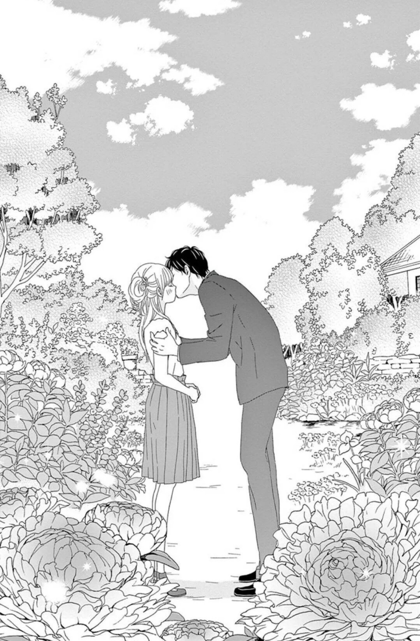 漫画,黑白,kiss