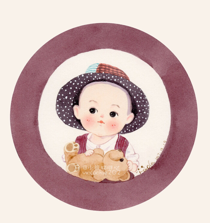 【小熊猫胖哒】水彩人物水彩教程小孩头像水彩宝宝画像